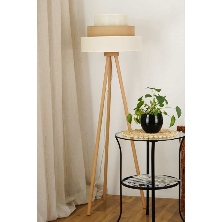 Brilagi - Stehleuchte DENVER LUNETA 1xE27/15W/230V beige/braun/cremefarben