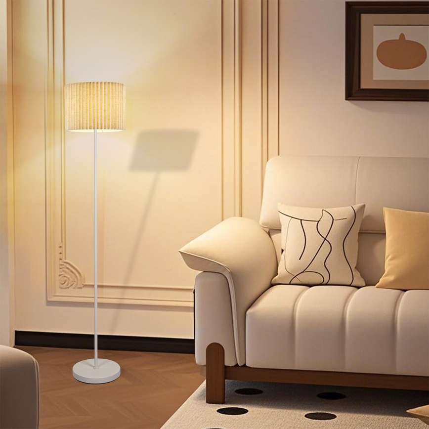 Brilagi - Stehleuchte NORDIC WAVE 1xE27/15W/230V Leinen/Weiß