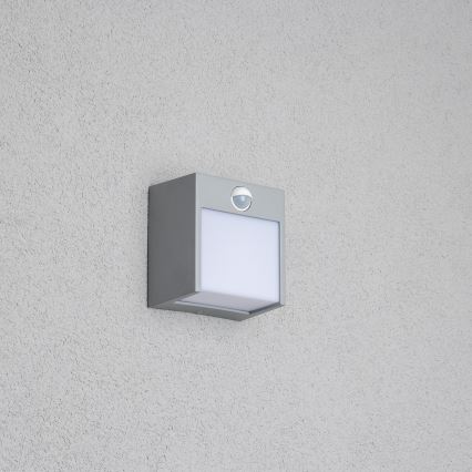 Brilagi - LED Außenwandleuchte mit Sensor TERNI LED/12W/230V grau IP44