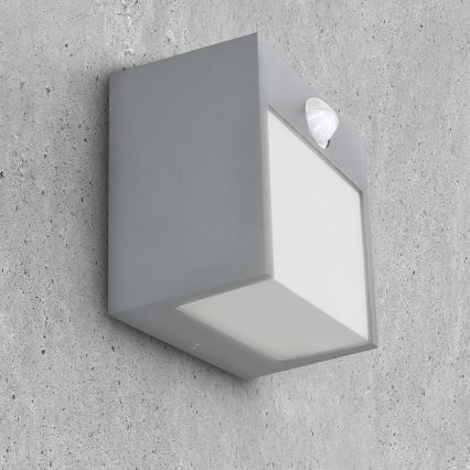 Brilagi - LED Außenwandleuchte mit Sensor TERNI LED/12W/230V grau IP44