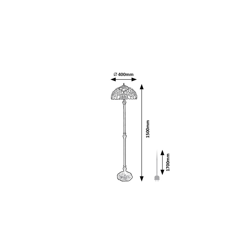 Brilagi - Tiffany-Buntglas-Stehlampe GARLAN 2xE27/60W/230V