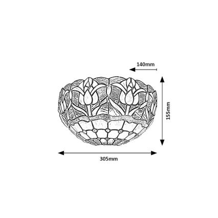 Brilagi - Tiffany-Buntglas-Wandleuchte LORAS 1xE14/40W/230V