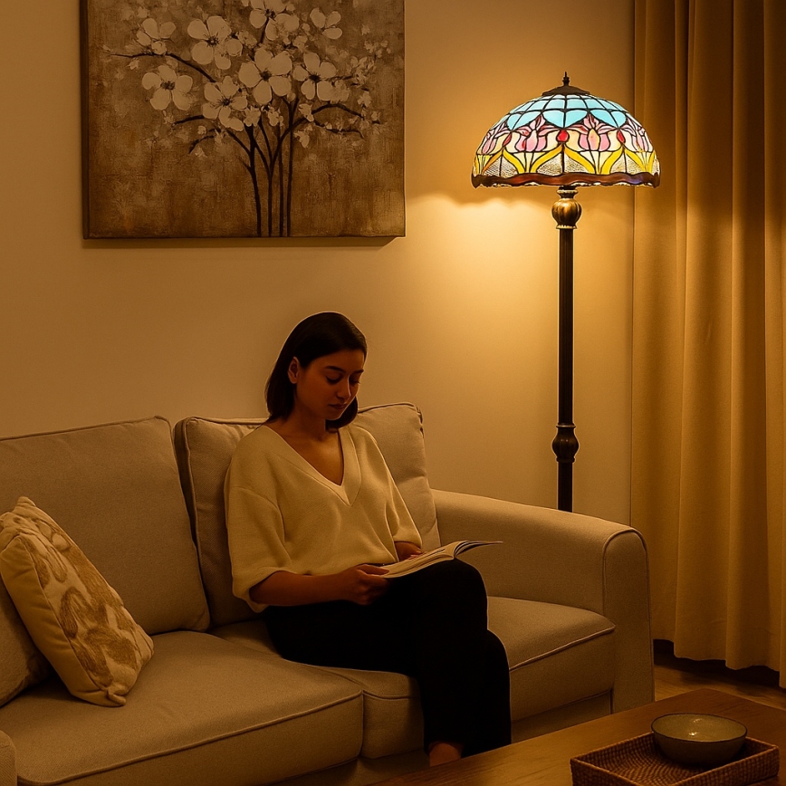 Brilagi - Tiffany-Stehleuchte LORAS 2xE27/60W/230V