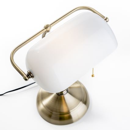 Brilagi - Tischlampe BANK OFFICE 1xE27/60W/230V Messing/Weiß