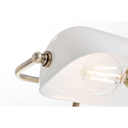 Brilagi - Tischlampe BANK OFFICE 1xE27/60W/230V Messing/Weiß