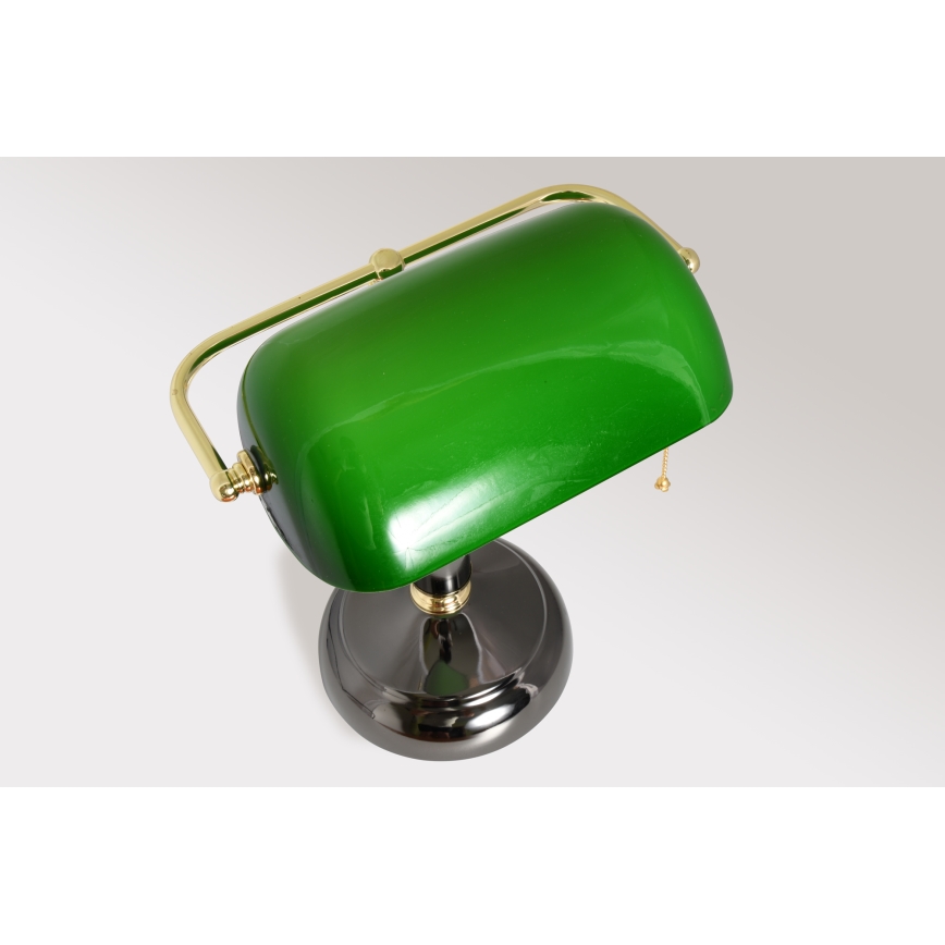 Brilagi - Tischlampe BANK OFFICE 1xE27/60W/230V schwarz/gold/grün