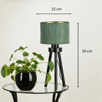 Brilagi - Tischlampe BOSTON ROLLER 1xE27/15W/230V Strohgrün/Gold
