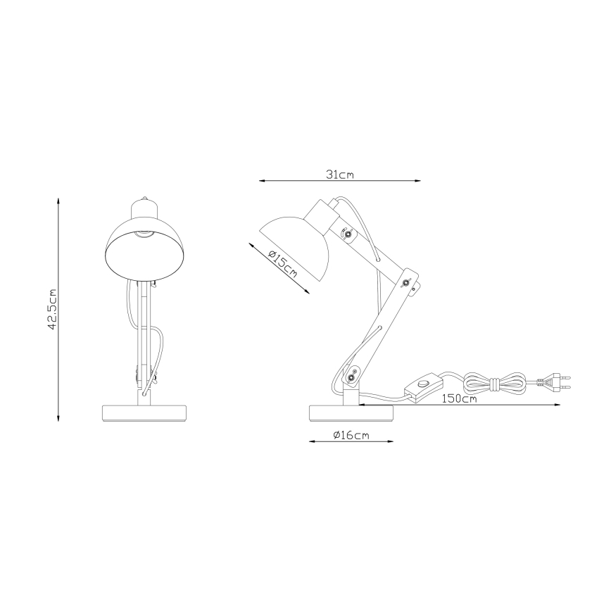 Brilagi - Tischlampe FOCUS 1xE27/40W/230V grau