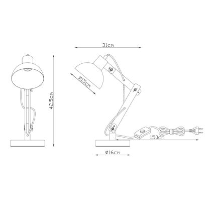 Brilagi - Tischlampe FOCUS 1xE27/40W/230V schwarz