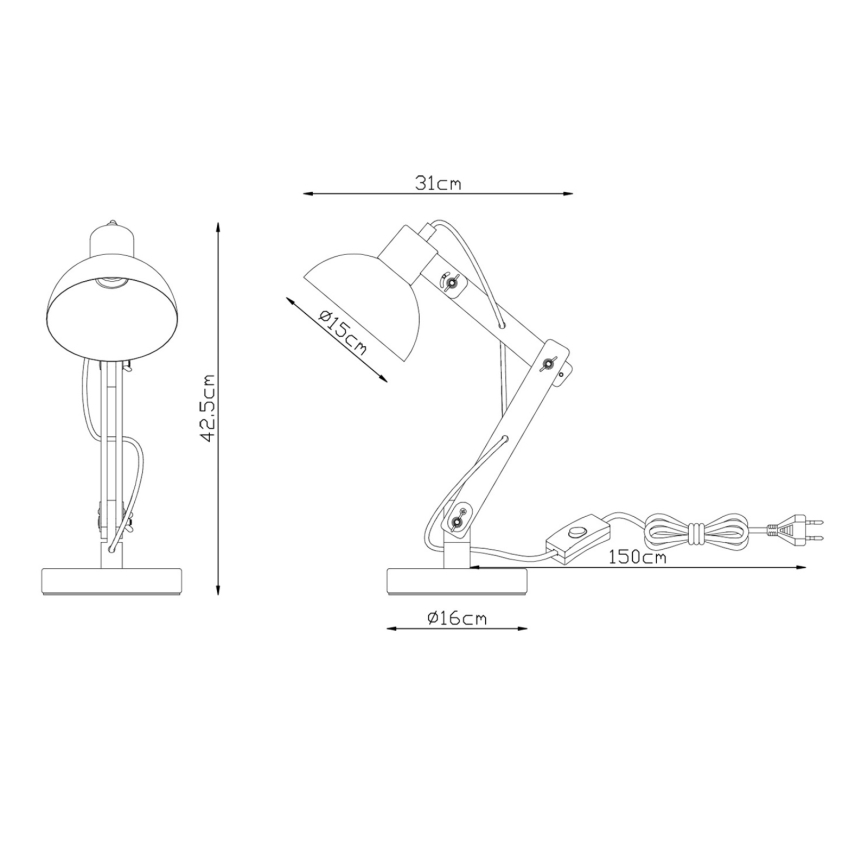 Brilagi - Tischlampe FOCUS 1xE27/40W/230V schwarz