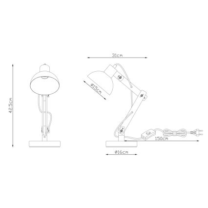 Brilagi - Tischlampe FOCUS 1xE27/40W/230V weiß