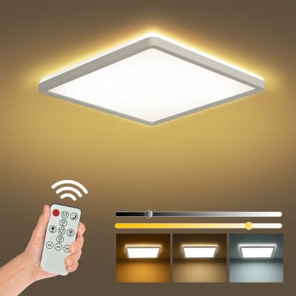 Brilagi - LED-dimmbare Deckenleuchte ULTRA SLIM LED/18W/230V 2700–6500K 30x30 cm Weiß + Fernbedienung