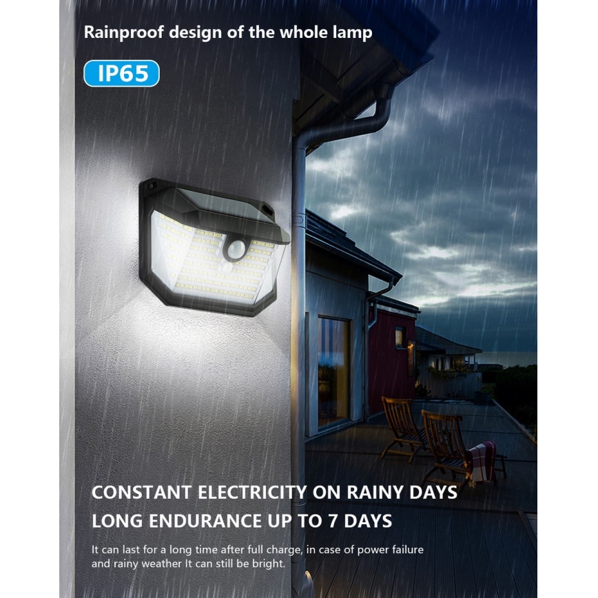 Brilagi - LED Solar-Wandleuchte mit Bewegungs- und Dämmerungssensor WALLIE LED/4W/5,5V 1200mAh 6500K IP65