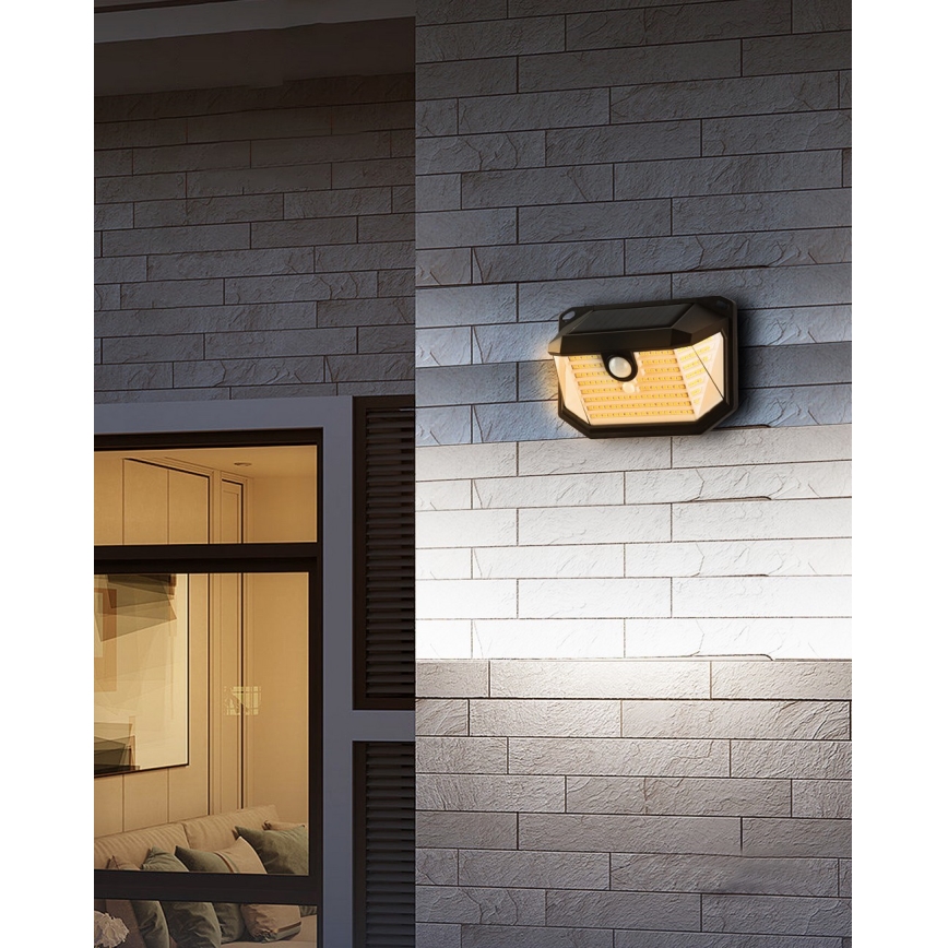 Brilagi - LED Solar-Wandleuchte mit Bewegungs- und Dämmerungssensor WALLIE LED/4W/5,5V 1200 mAh 3000K IP65