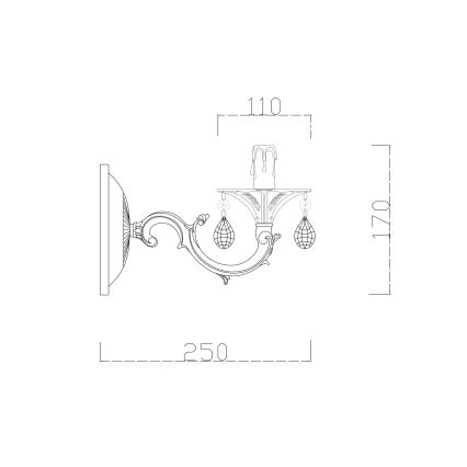 Brilagi - Wandleuchte CLASSIC 1xE14/60W/230V cremefarben/Patina
