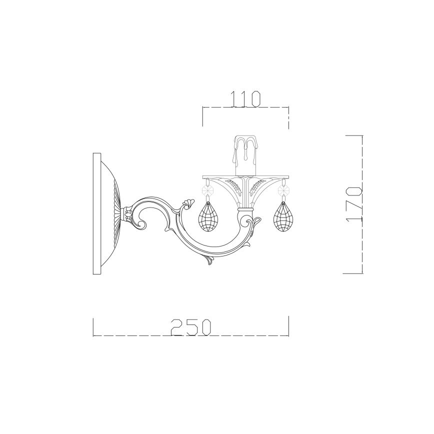 Brilagi - Wandleuchte CLASSIC 1xE14/60W/230V cremefarben/Patina