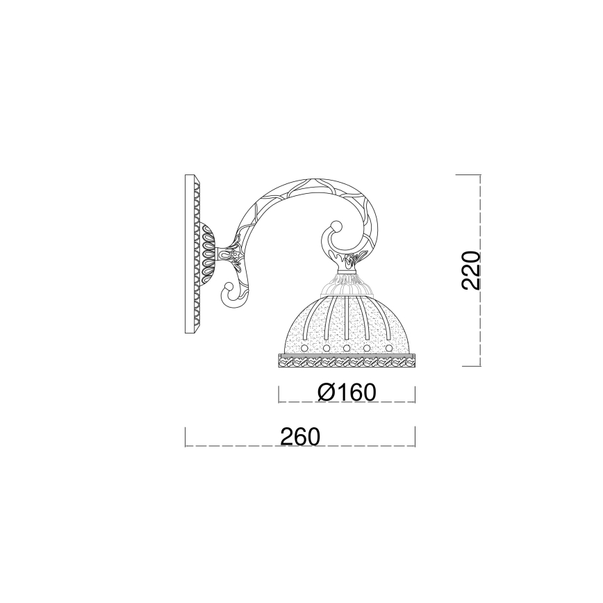 Brilagi - Wandleuchte CLASSIC 1xE27/60W/230V Messing