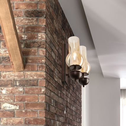 Brilagi - Wandleuchte COTTAGE 2xE14/40W/230V Buche/braun