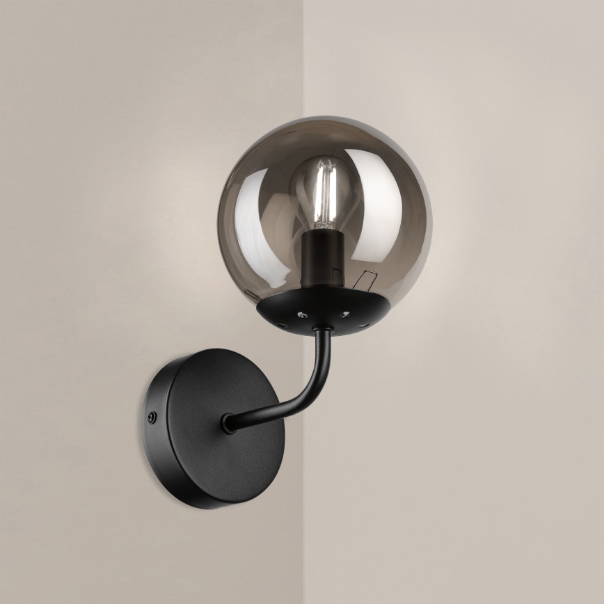 Brilagi - Wandleuchte MALIVA 1xE14/15W/230V schwarz/rauchfarben