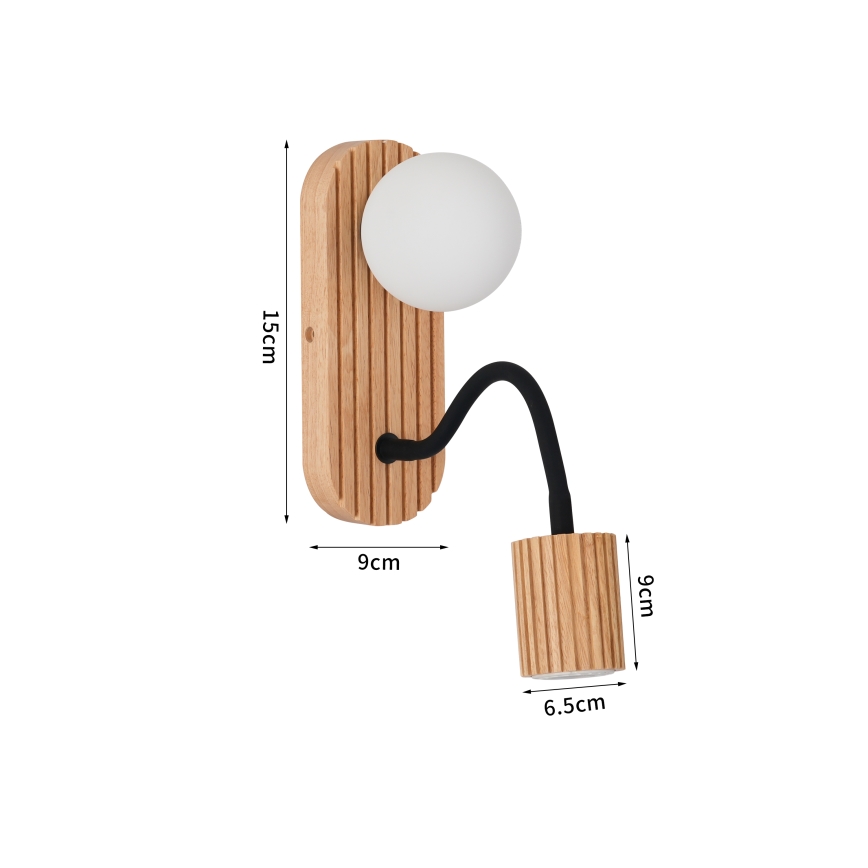 Brilagi - Wandleuchte MODERN WOOD 1xG9/5W/230V + 1xGU10/8W Gummibaumholz