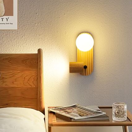 Brilagi - Wandstrahler MODERN WOOD 1xG9/5W/230V + 1xGU10/8W Gummibaumholz