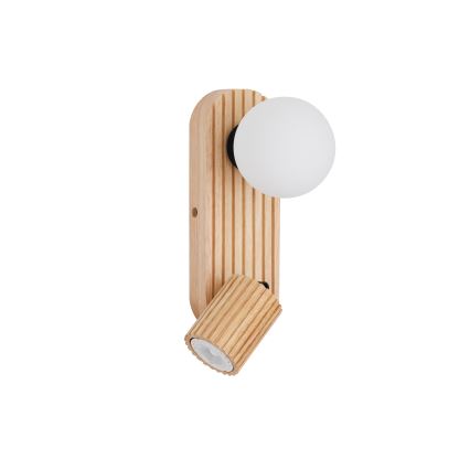 Brilagi - Wandstrahler MODERN WOOD 1xG9/5W/230V + 1xGU10/8W Gummibaumholz