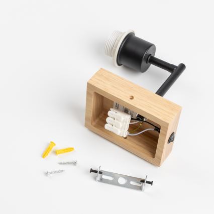 Brilagi - Wandleuchte NUBILA WOOD 1xE27/25W/230V Eiche/cremefarben