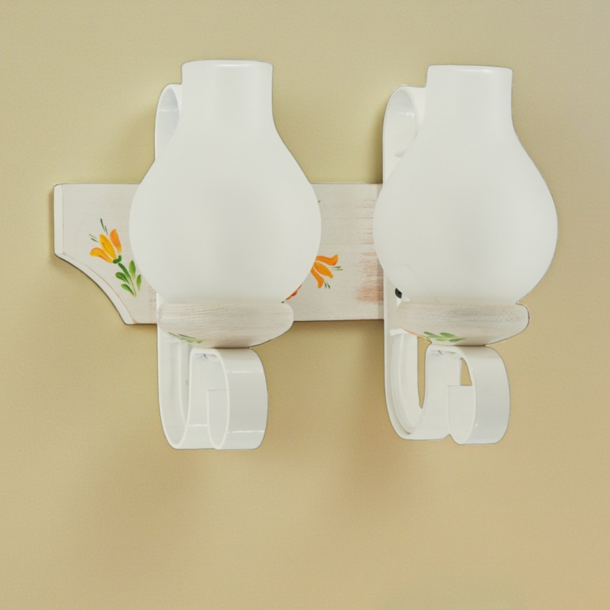 Brilagi - Wandleuchte QUEEN 2xE14/40W/230V Buche/cremefarben