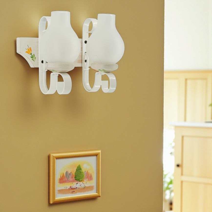 Brilagi - Wandleuchte QUEEN 2xE14/40W/230V Buche/cremefarben