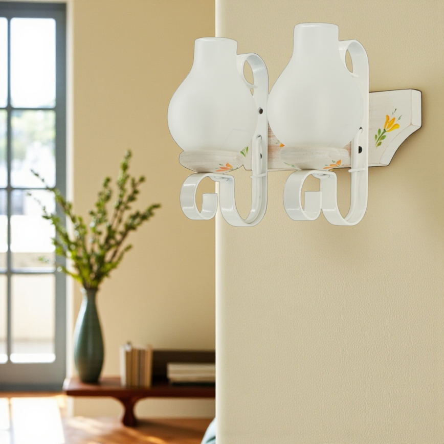 Brilagi - Wandleuchte QUEEN 2xE14/40W/230V Buche/cremefarben