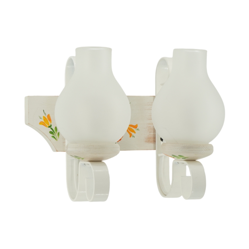 Brilagi - Wandleuchte QUEEN 2xE14/40W/230V Buche/cremefarben