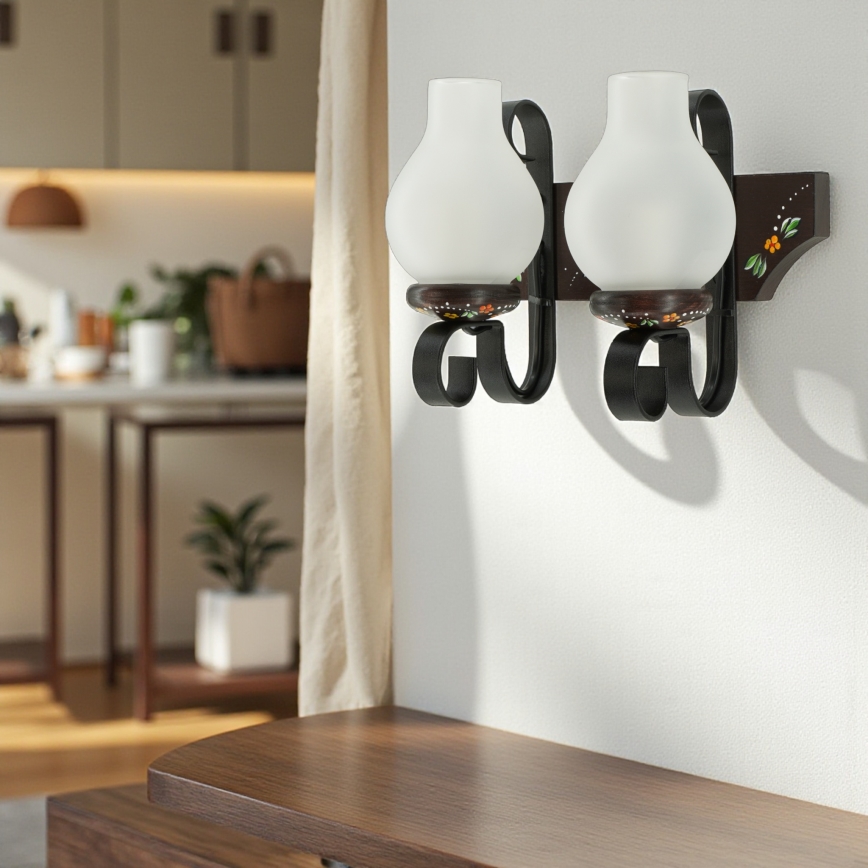 Brilagi - Wandleuchte QUEEN 2xE14/40W/230V Buche/Wenge