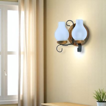 Brilagi - Wandleuchte ROATA APLICA 2xE14/40W/230V Buche