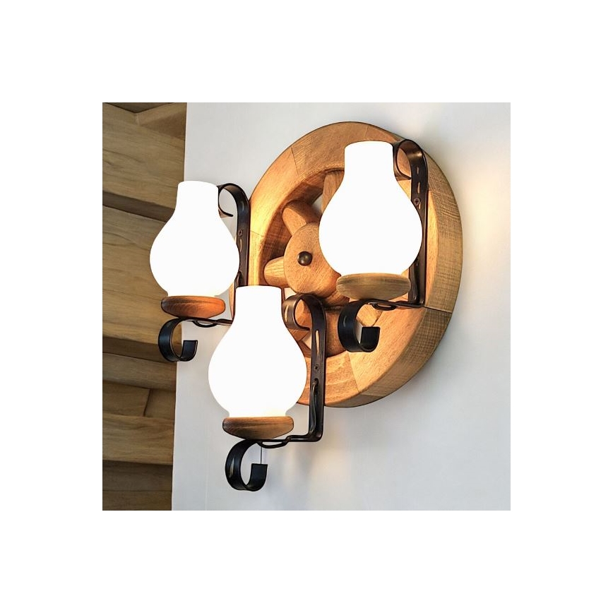 Brilagi - Wandleuchte ROATA APLICA 3xE14/40W/230V Buche