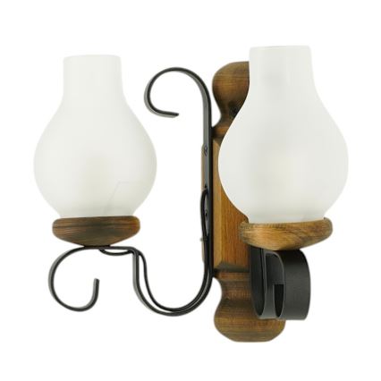 Brilagi - Wandleuchte RUSTIC 2xE14/40W/230V Buche/Walnuss
