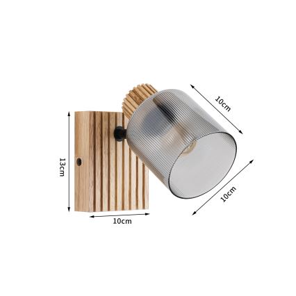 Brilagi - Wandstrahler HYGGE 1xE14/15W/230V Gummibaumholz/rauchfarben