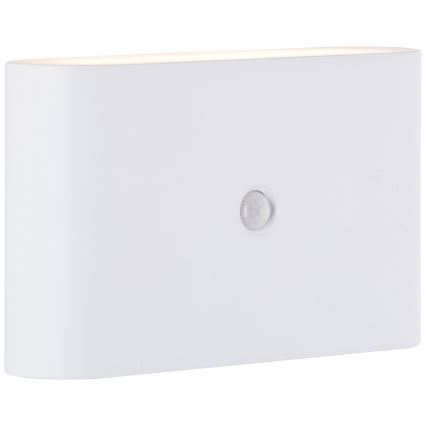 Brilliant - Aufladbare LED-Outdoor-Wandleuchte mit Sensor XINO LED/3W/5V 3600 mAh IP44 weiß