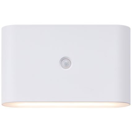 Brilliant - Aufladbare LED-Outdoor-Wandleuchte mit Sensor XINO LED/3W/5V 3600 mAh IP44 weiß