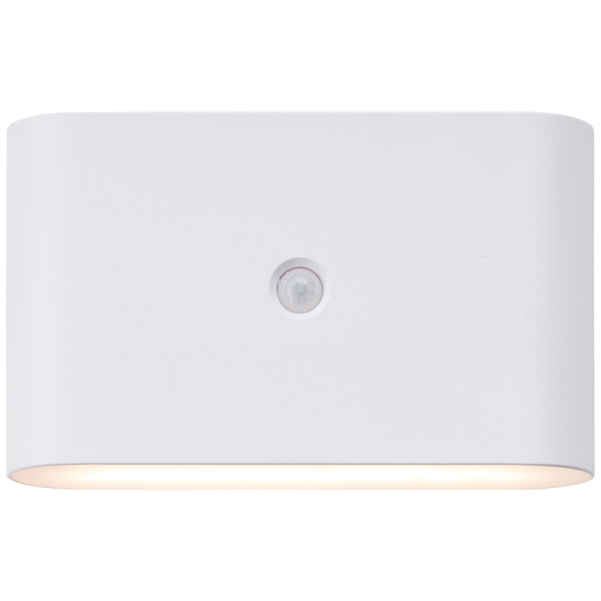 Brilliant - Aufladbare LED-Outdoor-Wandleuchte mit Sensor XINO LED/3W/5V 3600 mAh IP44 weiß