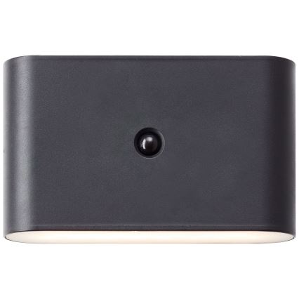 Brilliant - Aufladbare LED-Outdoor-Wandleuchte mit Sensor XINO LED/3W/5V 3600 mAh IP44 schwarz