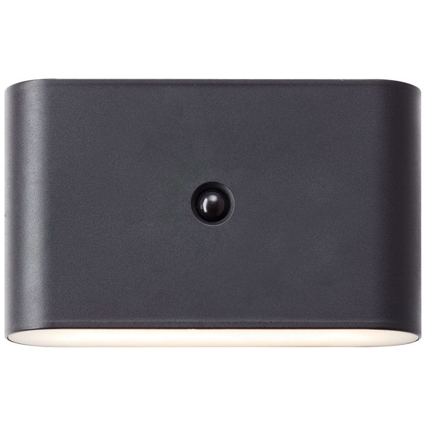Brilliant - Aufladbare LED-Outdoor-Wandleuchte mit Sensor XINO LED/3W/5V 3600 mAh IP44 schwarz