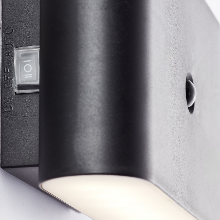 Brilliant - Aufladbare LED-Outdoor-Wandleuchte mit Sensor XINO LED/3W/5V 3600 mAh IP44 schwarz