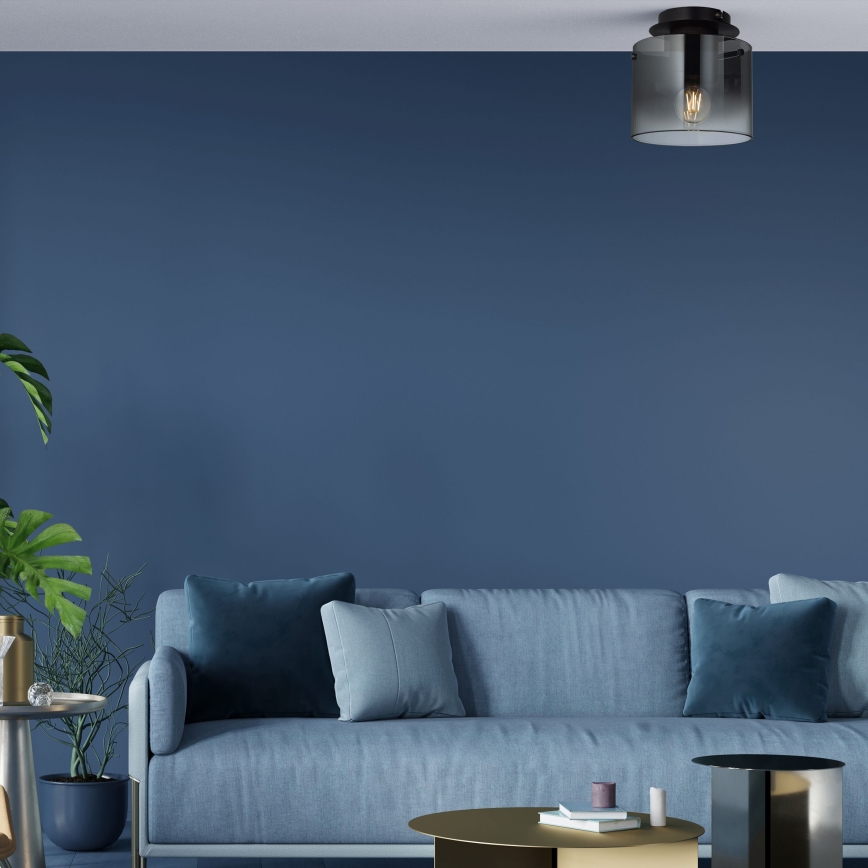 Brilliant - Deckenleuchte BETH 1xE27/60W/230V Ø 20 cm schwarz/rauchfarben