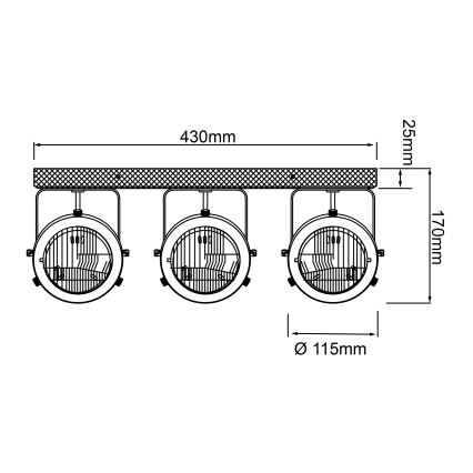 Brilliant - Deckenstrahler CARMEN WOOD 3xGU10/5W/230V braun