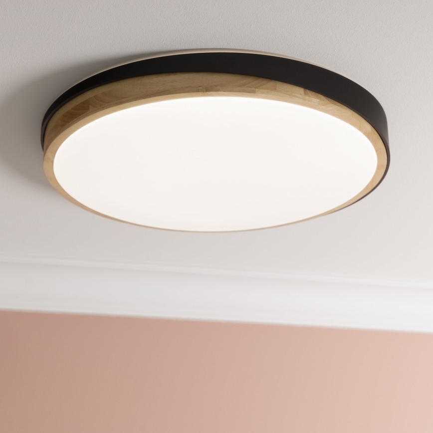 Brilliant - Dimmbare LED-Deckenleuchte BAARLO LED/36W/230V 3000-6500K d 50 cm schwarz/Gummibaum + Fernbedienung