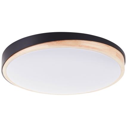 Brilliant - Dimmbare LED-Deckenleuchte BAARLO LED/36W/230V 3000-6500K d 50 cm schwarz/Gummibaum + Fernbedienung