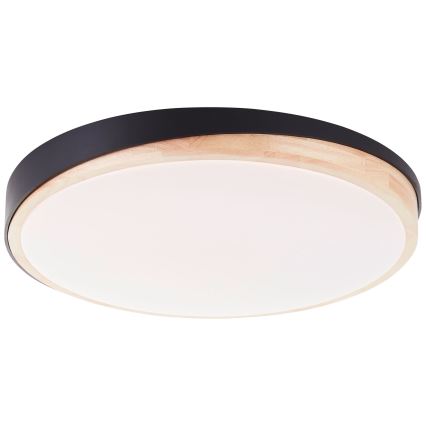 Brilliant - Dimmbare LED-Deckenleuchte BAARLO LED/36W/230V 3000-6500K d 50 cm schwarz/Gummibaum + Fernbedienung