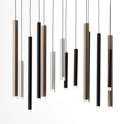 Brilliant - LED-dimmbare Pendelleuchte an Kabel CEMBALO LED/60W/230V mattchrom/schwarz/braun