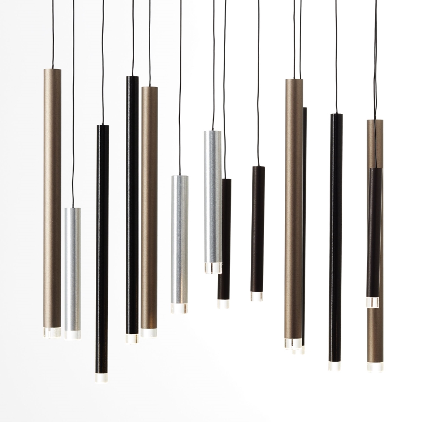 Brilliant - LED-dimmbare Pendelleuchte an Kabel CEMBALO LED/60W/230V mattchrom/schwarz/braun