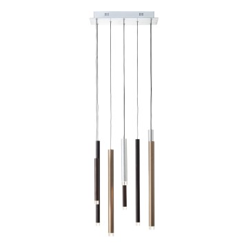 Brilliant - dimmbare LED-Pendelleuchte CEMBALO an Stahlseil LED/32W/230V matt-chrom/schwarz/braun